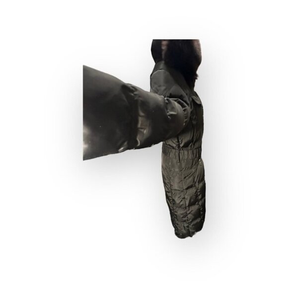 M Women’s Detachable Fur Hood Knee Length Belt Puffer - Picture 11 of 12